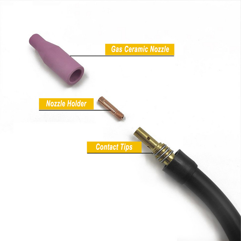 14Pcs/set Durabe TIG pribor za zavarivanje 15AK MIG MAG plamenik Plinska keramička mlaznica s držačem Kontakt savjeti za zavarivanje