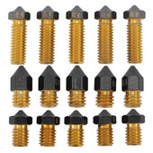 5 db 3D nyomtató Hotend fúvóka 0,4 mm-es sárgaréz PTFE bevonatú extruder forróvégű fúvóka 1,75 mm-es filamenthez