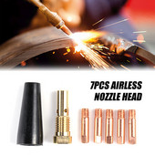 7 бр. Накрайници за безгазови дюзи K3493-1 Дюза за заваряване на горелка 0,8 mm/0,9 mm Безгазова дюза за аксесоари за заваряване с флюсова сърцевина Century FC90