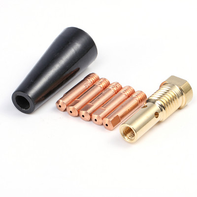 7 бр. Накрайници за безгазови дюзи K3493-1 Дюза за заваряване на горелка 0,8 mm/0,9 mm Безгазова дюза за аксесоари за заваряване с флюсова сърцевина Century FC90