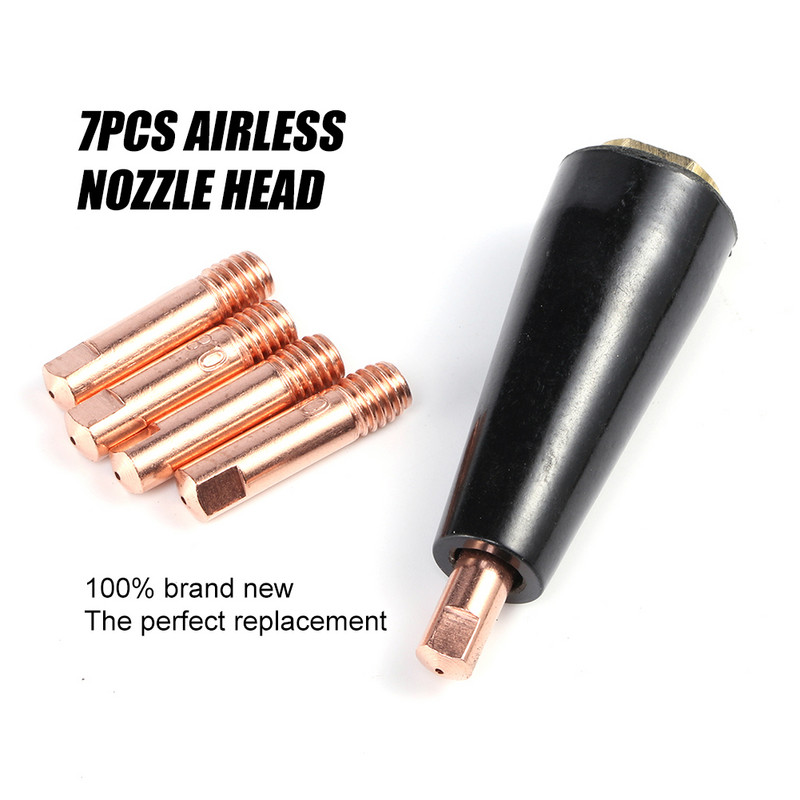 7 бр. Накрайници за безгазови дюзи K3493-1 Дюза за заваряване на горелка 0,8 mm/0,9 mm Безгазова дюза за аксесоари за заваряване с флюсова сърцевина Century FC90