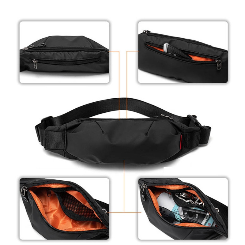 D0LF Férfi Fanny Pack Tinédzser Szabadtéri Sport Futás Kerékpározás Deréktáska Vállpánt Táskák Utazós telefontáska