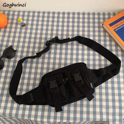 Πακέτα μέσης Γυναικεία Hip-pop Harajuku Cross Body τσάντα καμβά Τσέπες Φοιτητικά Fanny Pack Unisex Ιαπωνικό στυλ Ρετρό All-match Chic