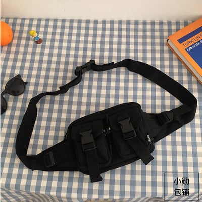 Derékcsomagok Női Hip-pop Harajuku Cross Body Vászontáska Zsebek Diákok Fanny Pack Uniszex Japán stílusú Retro, minden sikkes