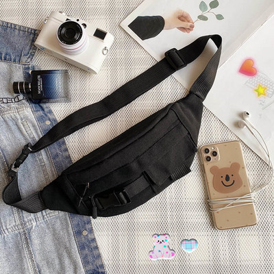 Derékcsomagok Női Hip-pop Harajuku Cross Body Vászontáska Zsebek Diákok Fanny Pack Uniszex Japán stílusú Retro, minden sikkes