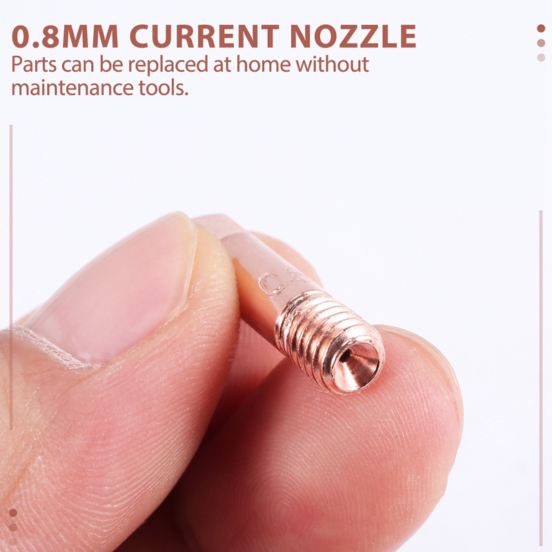 40 gab Vara kontakta uzgaļa metināšanas uzgalis 0,8 Mm strāvas sprauslas metināšanas uzgalis 15AK metināšanas iekārtai MIG / metināšanas deglim