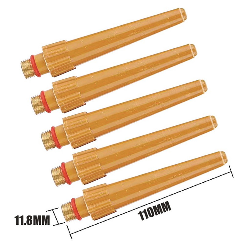 5 vnt TIG suvirinimo ilgas galinis dangtelis TIG suvirinimo degikliui QS/QQ300A TIG eksploatacinės medžiagos suvirinimo surinkimo priedai litavimo reikmenys