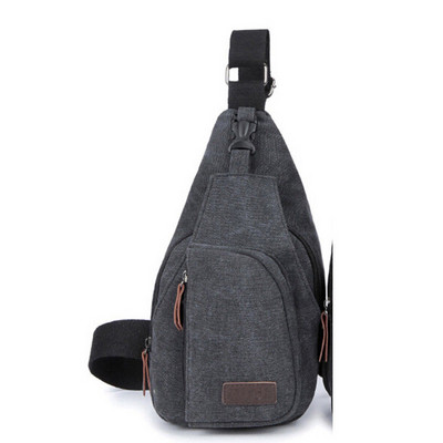 Férfi Női Vintage vászon bőr táska vállpánt kis mellkasi táska csomag utazás túrázás sport vállas hátizsák Cross Body