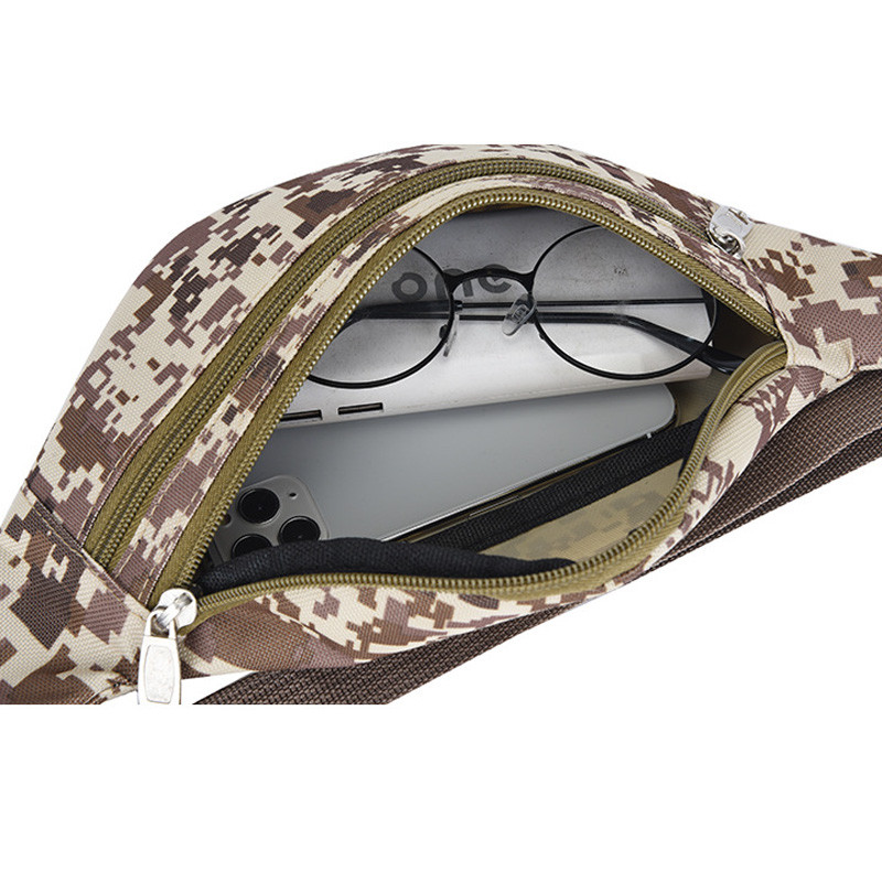 Terepszínű banán deréktáska Fanny Pack Taktikai utazási csípő zsebek 2021 telefonkulcs pénzkártya tartó keresztben női férfiaknak