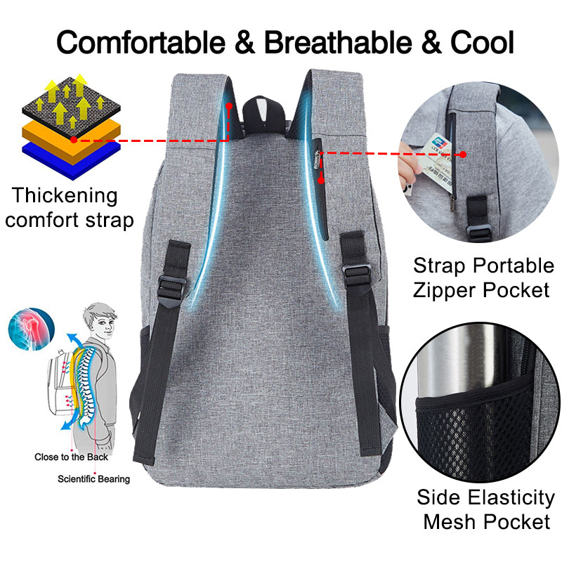 Rucsac antifurt pentru bărbați, impermeabil, pentru laptop de 15,6 inci, geantă de călătorie, încărcare prin USB, rucsac de afaceri, rucsac pentru bărbați, negru