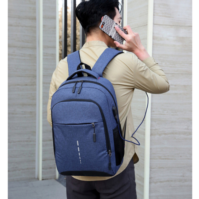 Stylis pentru bărbați ultra ușoare Design reflectorizant Laptop de 15,6 inchi Rucsac impermeabil pentru bărbați Rucsac USB pentru bărbați Rucsac de școală