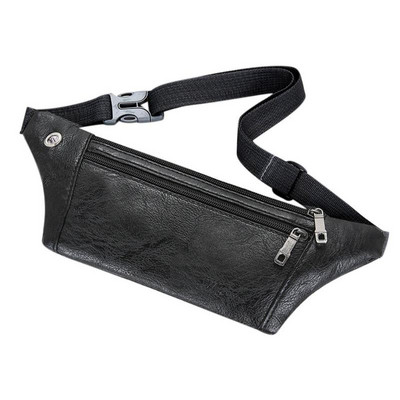 Modes Mini Fanny Pack Vīriešiem Retro PU ādas telefona maciņš Crossbody Solid Fanny jostas komplekti Ikdienas krūšu jostas plecu somas