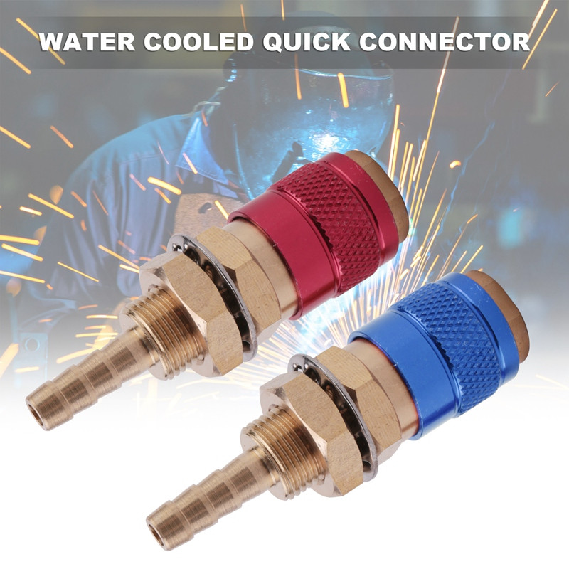 2 tk vesijahutusega õhkjahutusega gaasiveeadapteri kiirühendus MIG TIG keevituspõleti pistik, sinine+punane