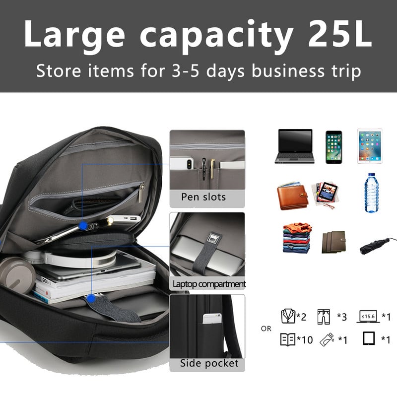 Rucsac bărbați Business 15.6 inch Waterprof Laptop Rucsac Geantă Rucsac Sport Gym Boy Shool Big Daypack Masculin Mochila Rucsacuri