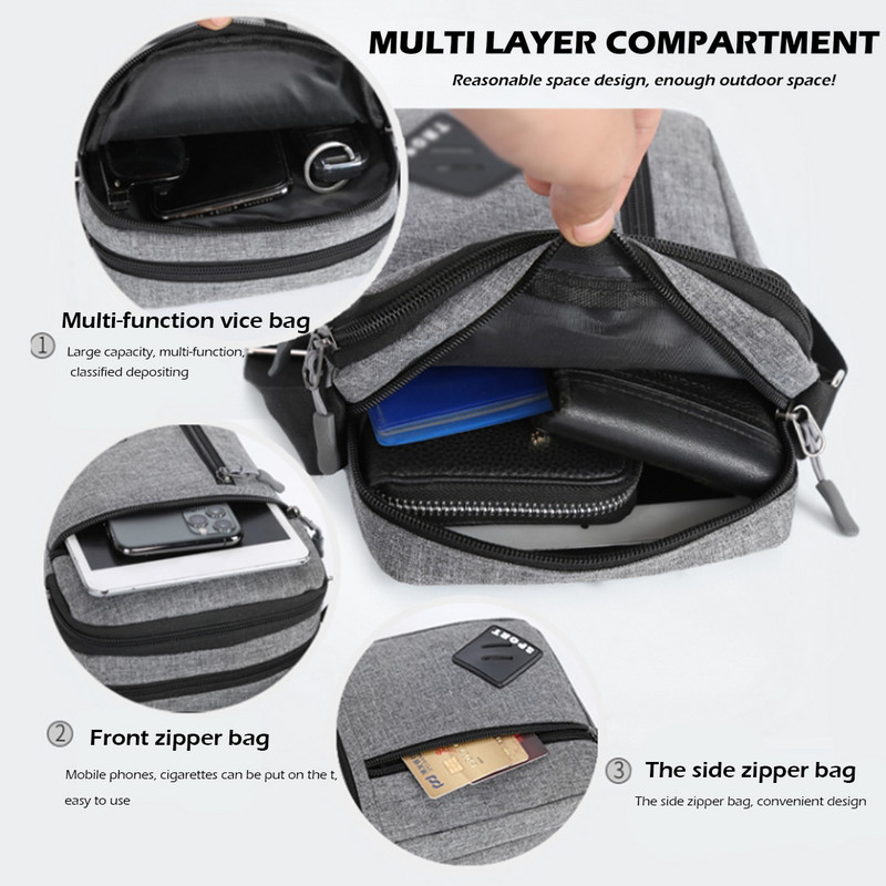 Messenger Bag Crossbody válltáska Kis heveder csomag Vízálló Oxford csomagok munkához Üzleti utazási táska pénztárca