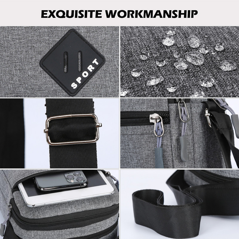 Messenger Bag Crossbody válltáska Kis heveder csomag Vízálló Oxford csomagok munkához Üzleti utazási táska pénztárca