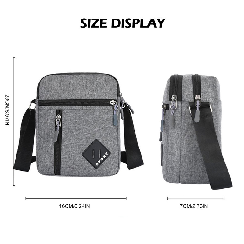 Messenger Bag Crossbody válltáska Kis heveder csomag Vízálló Oxford csomagok munkához Üzleti utazási táska pénztárca