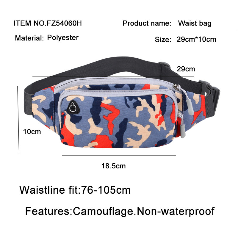 YoReAi Solid Pockets Övtáska Üzleti terepszínű derékcsomagok Lopásgátló hordozható férfi női deréktáskák fülhallgató-lyukas övvel