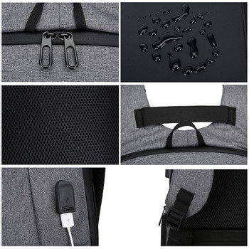Reflective ανδρικό σακίδιο πλάτης φορητού υπολογιστή 15,6 ιντσών USB αδιάβροχο Notebook Σχολικές τσάντες επαγγελματικών ταξιδιών Πακέτο τσάντα για άνδρες γυναίκες Γυναίκα