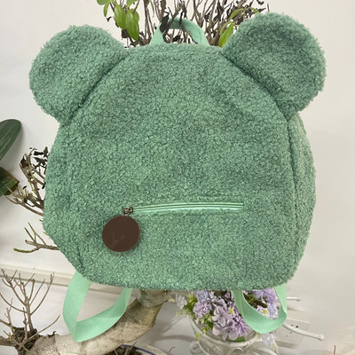 Személyre szabott hímző medve hátizsák Hímzett hordozható gyermekek utazási bevásárló hátizsák Női aranyos medve vállas hátizsák