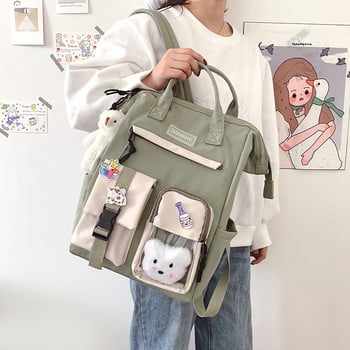 2023 Раница Дамски бонбонени раници за лаптоп Сладки Kawaii гимназиални чанти за тийнейджърки Японска туристическа раница за къмпинг