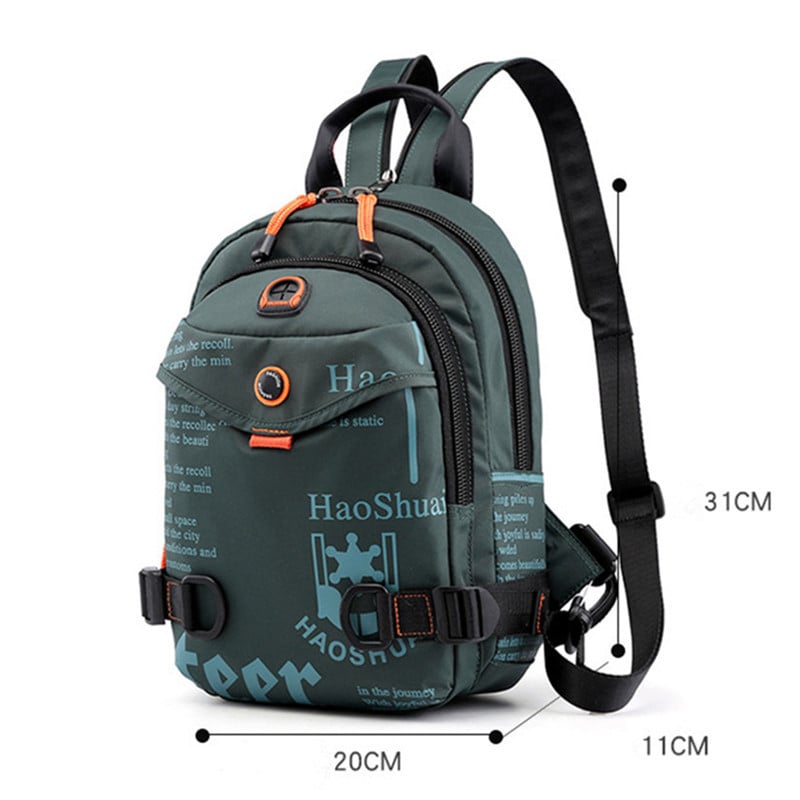 Augstas kvalitātes vīriešu maza mugursoma Modes ceļojumu mugursoma Neilona pusaudžu zēnu ikdienas skolas soma Krūšu plecu soma Mochila