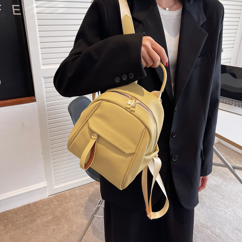 Kiváló minőségű vízálló egyszínű bőr női hátizsák Főiskolai stílusú utazó hátizsák iskolatáskák tizenéves lányoknak, fiúknak Új