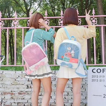 Καθαρά διαφανή σακίδια πλάτης Γυναικείες τσάντες Harajuku με φιόγκο Itabags Τσάντες σχολικές τσάντες για έφηβα κορίτσια Designer Ita Τσάντα Bookbag Bolsa