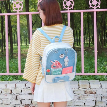 Прозрачни прозрачни раници Дамски Harajuku Bow-knot Itabags Чанти Ученически чанти за момичета тийнейджъри Дизайнерска чанта Ita Bag Чанта за книги Bolsa