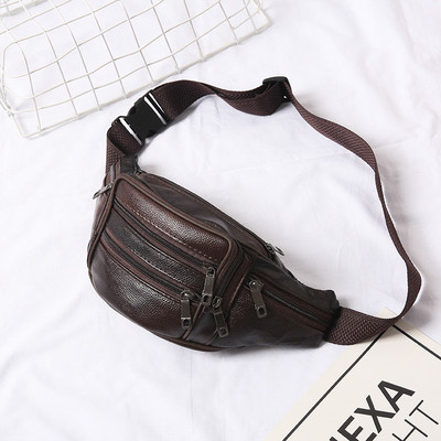 Fanny Pack valódi bőr Férfi Női Deréktáska Női Öv Férfi Csípő Has Váll Crossbody Cross Body Banano Kézitáska