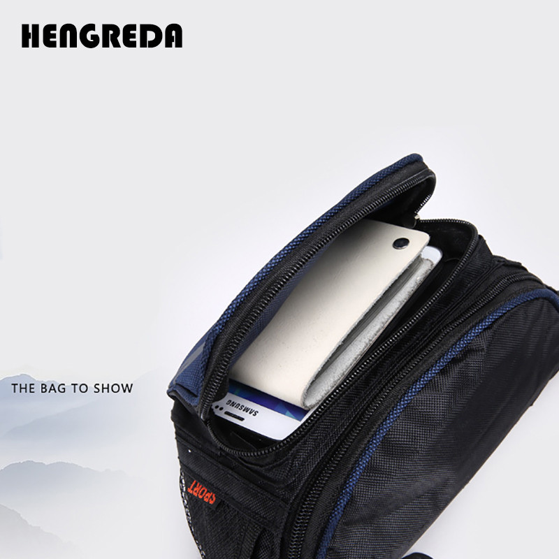 HENGREDA izturīga Fanny Pack neilona jostas soma ar sānu kabatu pretaizdzīšanas soma Vīriešu soma, kas piemērota 6 collu tālrunim