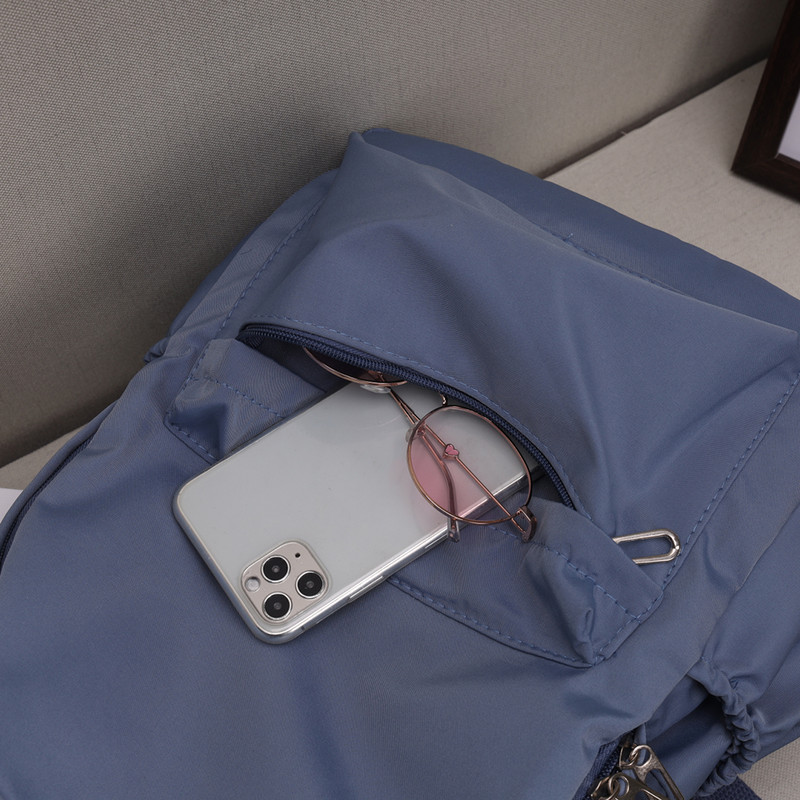 Sieviešu neilona mugursoma ar rāvējslēdzēju Preppy Style Students Vienkrāsains skolas mugursomas Meiteņu lielas ietilpības mugursomas