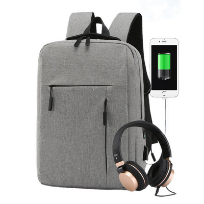 Vīriešu sieviešu unisex USB uzlādes klēpjdatora mugursoma mugursoma Darba ceļojumi Studentu skolas somas soma
