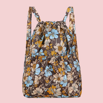 2022. gada modes vintage aukliņu mugursomas sievietēm, liela ietilpība, ziedu etniskā stila ūdensnecaurlaidīgas neilona mugursomas plecu mugursomas