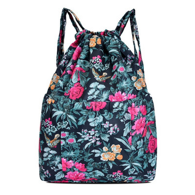 2022. gada modes vintage aukliņu mugursomas sievietēm, liela ietilpība, ziedu etniskā stila ūdensnecaurlaidīgas neilona mugursomas plecu mugursomas