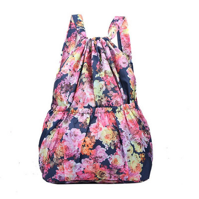 2022. gada modes vintage aukliņu mugursomas sievietēm, liela ietilpība, ziedu etniskā stila ūdensnecaurlaidīgas neilona mugursomas plecu mugursomas