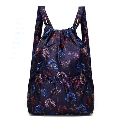 Rucsac pentru femei, pânză sport, buzunar, cu șnur, geantă portabilă pliabilă pentru cumpărături, pachete de călătorie în aer liber