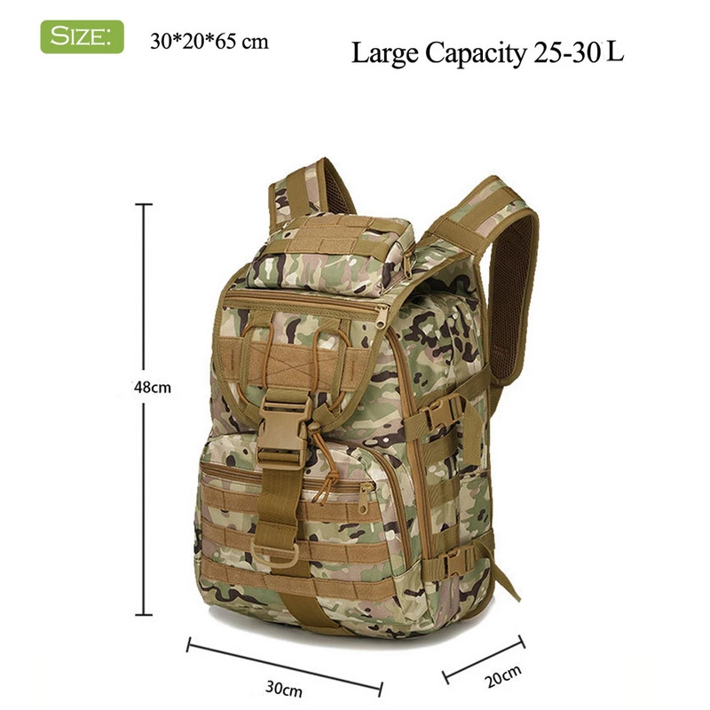 30 literes Camo katonai táska férfi taktikai hátizsák Molle hadsereg hátizsákok vízálló kültéri túrázás kemping utazási 3D Mochilas hátizsák
