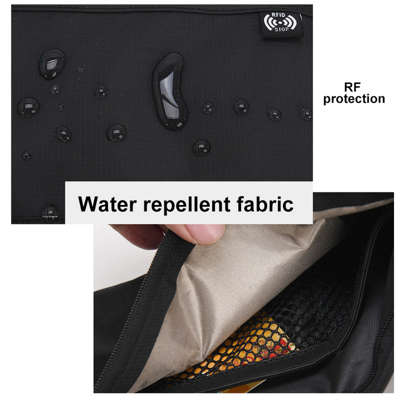 Többfunkciós kültéri deréktáska vízálló láthatatlan sport deréktáska kétrétegű cipzáras jegy Útlevél tároló biztonsági pénztárca