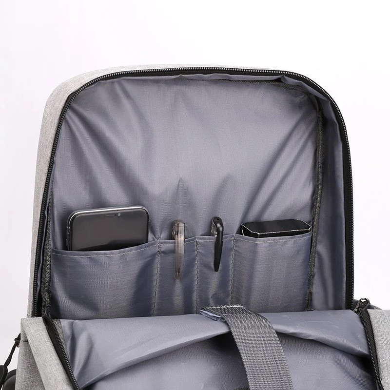 Ūdensnecaurlaidīga biznesa 15 15,6 collu klēpjdatora mugursoma USB piezīmjdators Skolas ceļojumu soma Pretzagļu ikdienas mugursoma plecu somas mochila