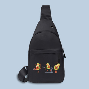 Ежедневна модна чанта за гърди Hip Pack Street Style Дамски чанти за колан Платнена чанта с принт на авокадо през тялото Ракна чанта за кръст Унисекс хип-хоп пакети за кръста