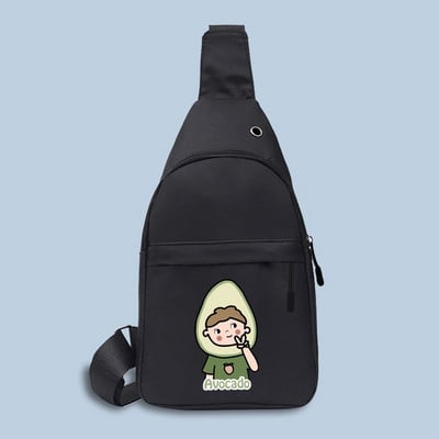 Alkalmi trendi melltáska csípőcsomag Utcai stílusú női övtáskák Avokádómintás vászon Crossbody melltáska Uniszex hip-hop derékcsomagok