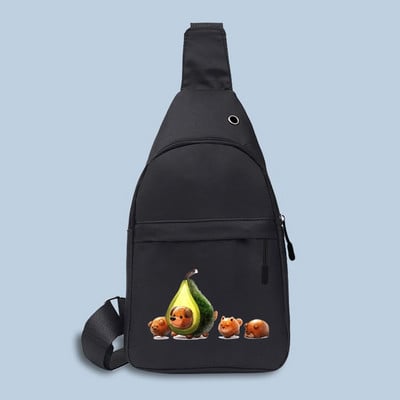 Alkalmi trendi melltáska csípőcsomag Utcai stílusú női övtáskák Avokádómintás vászon Crossbody melltáska Uniszex hip-hop derékcsomagok