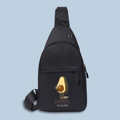 Alkalmi trendi melltáska csípőcsomag Utcai stílusú női övtáskák Avokádómintás vászon Crossbody melltáska Uniszex hip-hop derékcsomagok