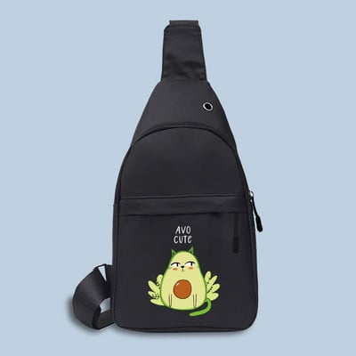 Alkalmi trendi melltáska csípőcsomag Utcai stílusú női övtáskák Avokádómintás vászon Crossbody melltáska Uniszex hip-hop derékcsomagok