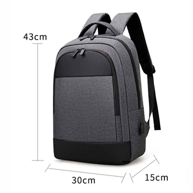 Oksfordas auduma mugursoma daudzfunkcionāla biznesa ūdensnecaurlaidīga soma klēpjdatoram, 15,6 collu USB uzlādes mugursoma skolas somas pret zādzībām