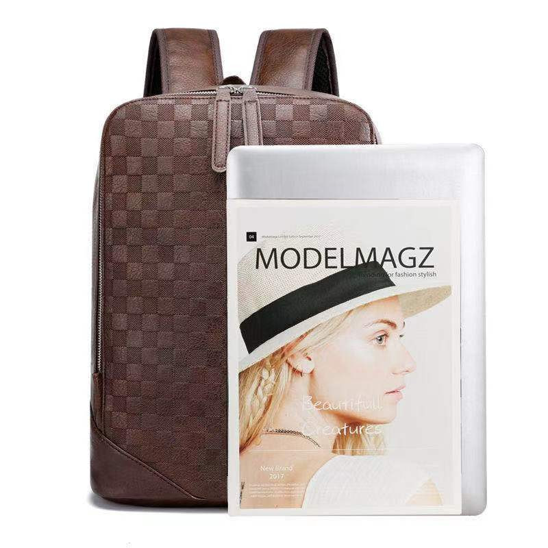 Rucsac pentru notebook din piele PU pentru bărbați Geantă pentru computer de afaceri Rucsac impermeabil pentru călătorie pentru petrecere a timpului liber Rucsac pentru laptop Genți de școală mochila