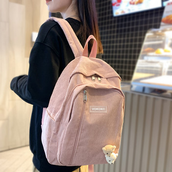 Сладка дамска раница от рипсено кадифе, ученическа чанта за тийнейджърки, момчета, луксозна дамска модна чанта Harajuku, студентска дамска книжка