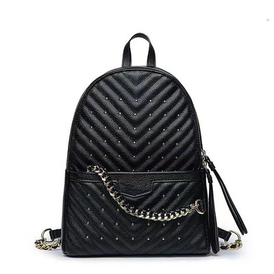 2022 PU Fashion Backpack All Travel Leisure Rivet Seljakott
