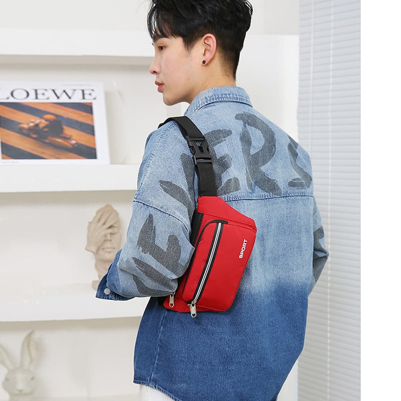 Geestock Genți de umăr pentru piept pentru bărbați, genți de nailon pentru talie, geanți, genți de curea ocazionale pentru femei, rucsac de călătorie pentru sporturi în aer liber